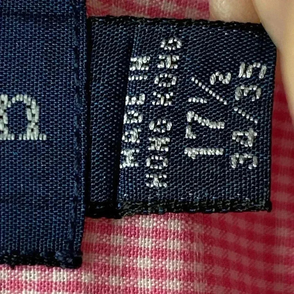 RALPH LAUREN  SIZE17.5 - 34/35 LONG SLEEVES PINK GINGHAM SHIRT YARMOUTH … - Picture 7 of 10